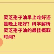 灵芝孢子油早上吃好还是晚上吃好？科学解析灵芝孢子油的最佳摄取时间？