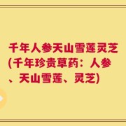 千年人参天山雪莲灵芝(千年珍贵草药：人参、天山雪莲、灵芝)