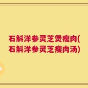 石斛洋参灵芝煲瘦肉(石斛洋参灵芝瘦肉汤)
