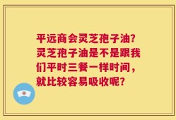 平远商会灵芝孢子油？灵芝孢子油是不是跟我们平时三餐一样时间，就比较容易吸收呢？