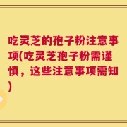 吃灵芝的孢子粉注意事项(吃灵芝孢子粉需谨慎，这些注意事项需知)