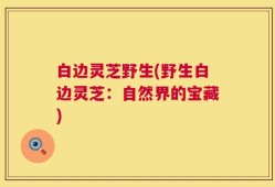 白边灵芝野生(野生白边灵芝：自然界的宝藏)