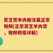 灵芝煲羊肉做法最正宗视频(正宗灵芝羊肉煲，视频教程详解)