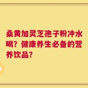 桑黄加灵芝孢子粉冲水喝？健康养生必备的营养饮品？