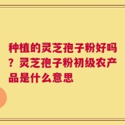 种植的灵芝孢子粉好吗？灵芝孢子粉初级农产品是什么意思