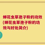蝉花虫草孢子粉的功效(蝉花虫草孢子粉的功效与好处简介)