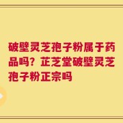 破壁灵芝孢子粉属于药品吗？芷芝堂破壁灵芝孢子粉正宗吗