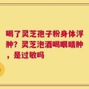 喝了灵芝孢子粉身体浮肿？灵芝泡酒喝眼睛肿，是过敏吗