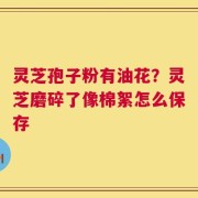 灵芝孢子粉有油花？灵芝磨碎了像棉絮怎么保存