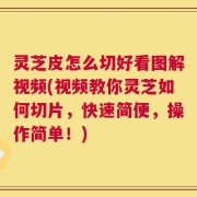 灵芝皮怎么切好看图解视频(视频教你灵芝如何切片，快速简便，操作简单！)
