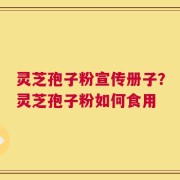 灵芝孢子粉宣传册子？灵芝孢子粉如何食用