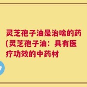 灵芝孢子油是治啥的药(灵芝孢子油：具有医疗功效的中药材
