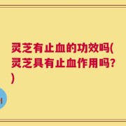 灵芝有止血的功效吗(灵芝具有止血作用吗？)