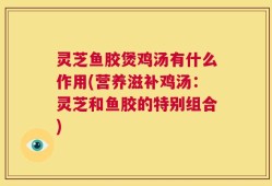 灵芝鱼胶煲鸡汤有什么作用(营养滋补鸡汤：灵芝和鱼胶的特别组合)