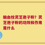 脑血栓灵芝孢子粉？灵芝孢子粉的功效和作用是什么