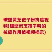 破壁灵芝孢子粉抗癌视频(破壁灵芝孢子粉的抗癌作用被视频揭示)