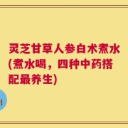 灵芝甘草人参白术煮水(煮水喝，四种中药搭配最养生)