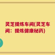 灵芝提炼车间(灵芝车间：提炼健康秘药)