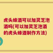 虎头蜂酒可以加灵芝泡酒吗(可以加灵芝泡酒的虎头蜂酒制作方法)