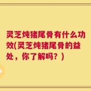 灵芝炖猪尾骨有什么功效(灵芝炖猪尾骨的益处，你了解吗？)