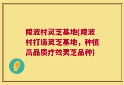 陵波村灵芝基地(陵波村打造灵芝基地，种植高品质疗效灵芝品种)