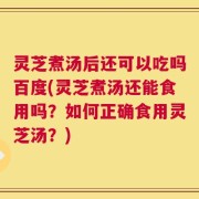 灵芝煮汤后还可以吃吗百度(灵芝煮汤还能食用吗？如何正确食用灵芝汤？)