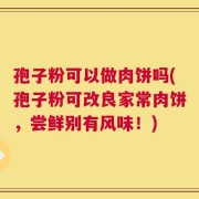 孢子粉可以做肉饼吗(孢子粉可改良家常肉饼，尝鲜别有风味！)