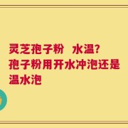 灵芝孢子粉  水温？孢子粉用开水冲泡还是温水泡