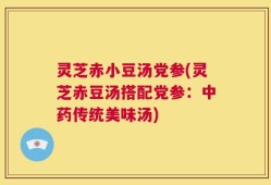 灵芝赤小豆汤党参(灵芝赤豆汤搭配党参：中药传统美味汤)
