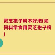 灵芝孢子粉不好泡(如何科学食用灵芝孢子粉)