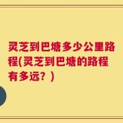 灵芝到巴塘多少公里路程(灵芝到巴塘的路程有多远？)