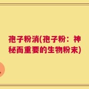 孢子粉消(孢子粉：神秘而重要的生物粉末)
