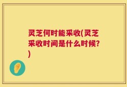 灵芝何时能采收(灵芝采收时间是什么时候？)