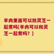 羊肉里面可以放灵芝一起煮吗(羊肉可以和灵芝一起煮吗？)