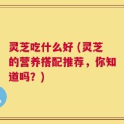 灵芝吃什么好 (灵芝的营养搭配推荐，你知道吗？)