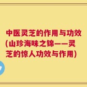 中医灵芝的作用与功效(山珍海味之锦——灵芝的惊人功效与作用)