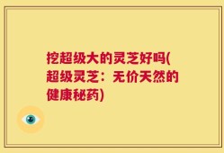 挖超级大的灵芝好吗(超级灵芝：无价天然的健康秘药)