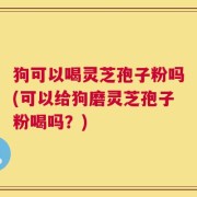 狗可以喝灵芝孢子粉吗(可以给狗磨灵芝孢子粉喝吗？)