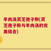羊肉汤灵芝孢子粉(灵芝孢子粉与羊肉汤的完美组合)