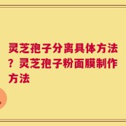 灵芝孢子分离具体方法？灵芝孢子粉面膜制作方法