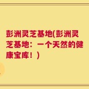彭洲灵芝基地(彭洲灵芝基地：一个天然的健康宝库！)