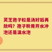 灵芝孢子粒是汤好后再放吗？孢子粉用开水冲泡还是温水泡
