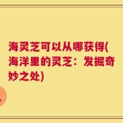 海灵芝可以从哪获得(海洋里的灵芝：发掘奇妙之处)