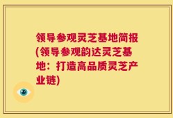 领导参观灵芝基地简报(领导参观韵达灵芝基地：打造高品质灵芝产业链)