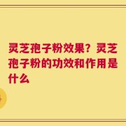 灵芝孢子粉效果？灵芝孢子粉的功效和作用是什么