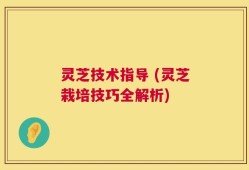 灵芝技术指导 (灵芝栽培技巧全解析)