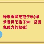 绿禾香灵芝孢子米(绿禾香灵芝孢子米：坚固免疫力的秘密)