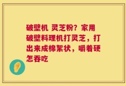 破壁机 灵芝粉？家用破壁料理机打灵芝，打出来成棉絮状，嚼着硬怎吞吃