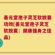 善元堂孢子灵芝软胶囊功效(善元堂孢子灵芝软胶囊：健康强身之佳品)