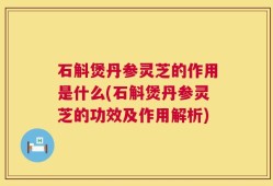 石斛煲丹参灵芝的作用是什么(石斛煲丹参灵芝的功效及作用解析)